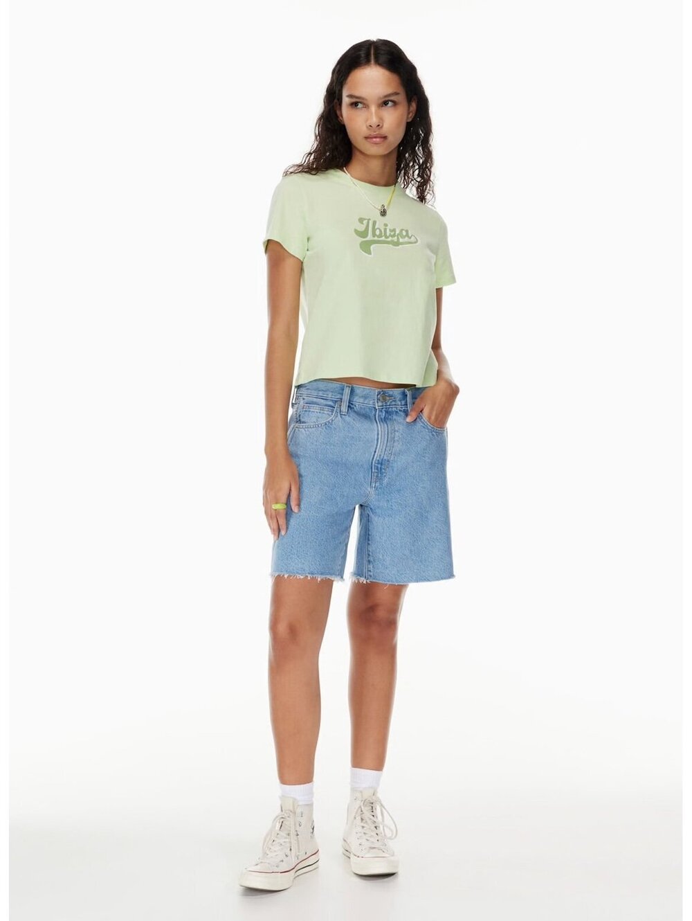 Sunday Best Light Wash Raw Hem Denim Shorts